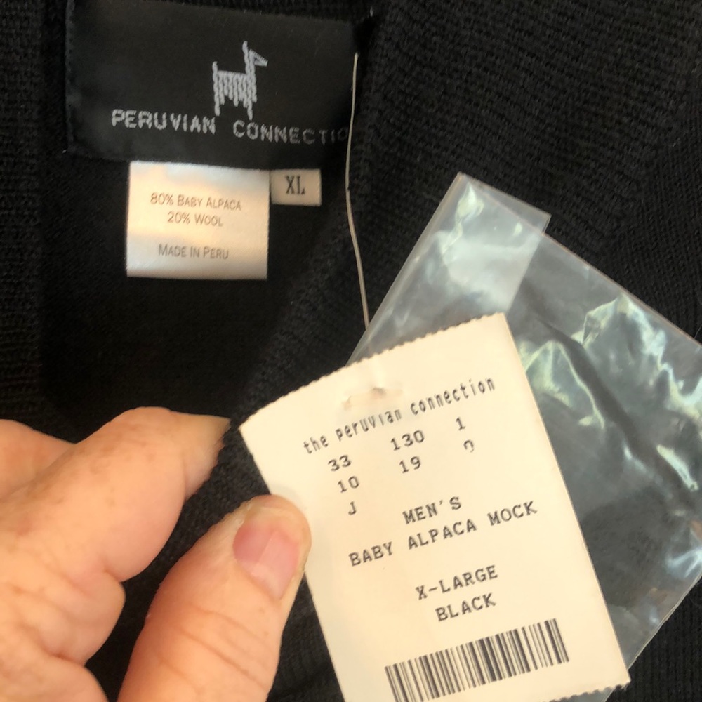 Men’s mock turtleneck Peruvian alpaca wool sweater